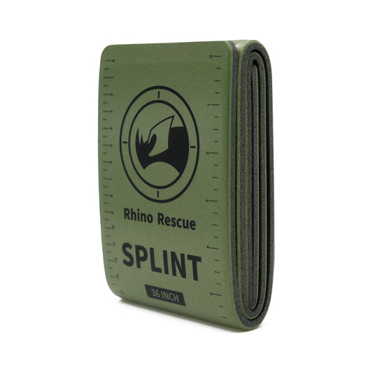 RHINO RESCUE Emergency First Aid Splint - 36" x 4.3" Green-Gray Bone Stabilizer for Camping, Hiking & Outdoor Emergency Kits