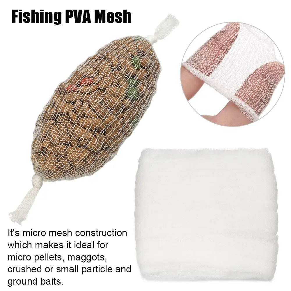 PVA Mesh Refill Bags - Water Soluble Carp Fishing Bait Wrap for Coarse Fishing Rigs