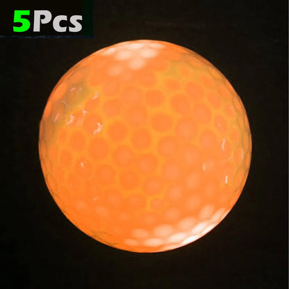 LED Golf Balls - 5 Pack Glow in the Dark Night Training Balls (Blue, Orange, Red, White, Green, Pink)
