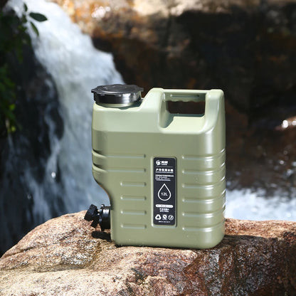 Portable Water Container 12L (3.2 Gallon) - BPA-Free Food-Grade PE Bucket for Camping, Hiking & Emergency Storage