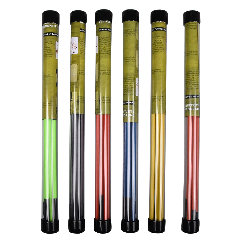 Collapsible Golf Alignment Sticks - Practice Rods & Putter Green Trainer in 6 Colors