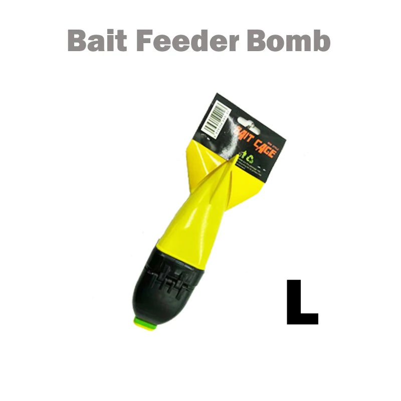 TOLU Rocket Feeder Set - Large & Small Spod Bomb Float Fishing Lure with Bait Holder - 2-Size Pellet Rocket Feeders for Precision Positioning