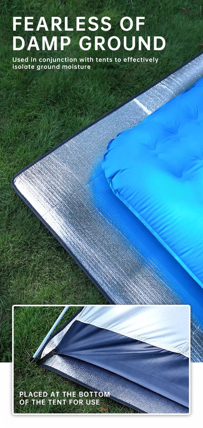 Waterproof Camping Mat - Double-Sided Aluminum Film Beach Blanket for Outdoor Picnic, Tent Floor & Portable Moisture-Proof Pad
