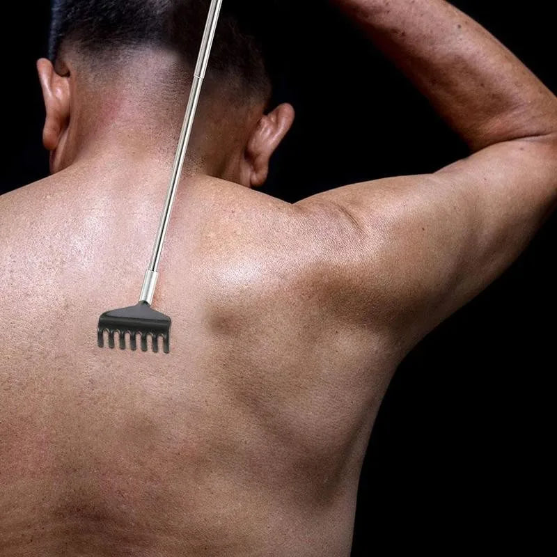 Telescopic Stainless Steel Back Scratcher with Carrying Bag