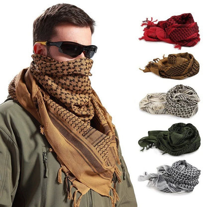 Unisex Tactical Military Plaid Scarf - Lightweight Army Style Arab Scarf for Warmth
