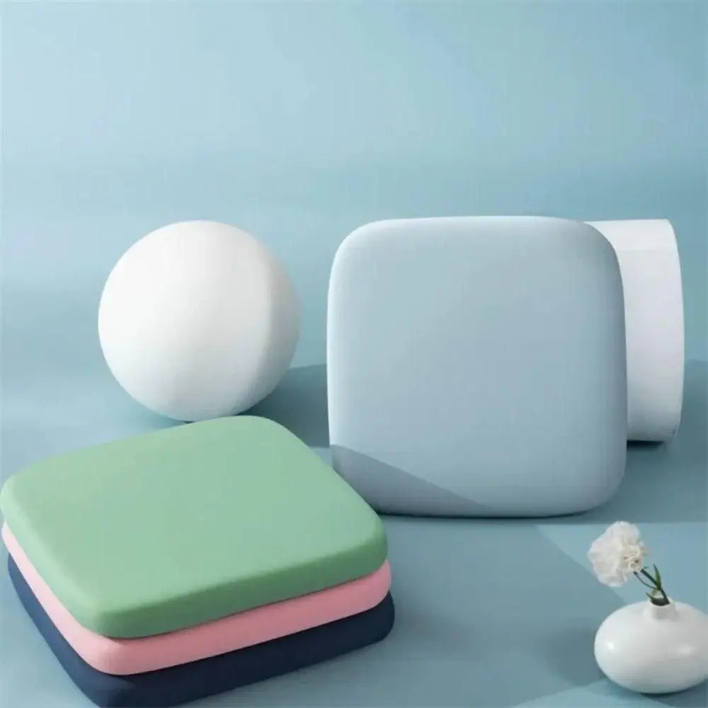 Elastic Memory Foam Seat Cushion - Soft Bounce-Back Design with Breathable Cover - Removable Washable Pad for Office & Long Sitting