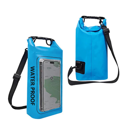 Waterproof PVC Outdoor Dry Bag - 5L & 2L Capacity - Multi-Sport Floating Bag for Swimming, Diving, Kayaking, Rafting & Beach Activities - Crossbody Shoulder Travel Bag for Surfing