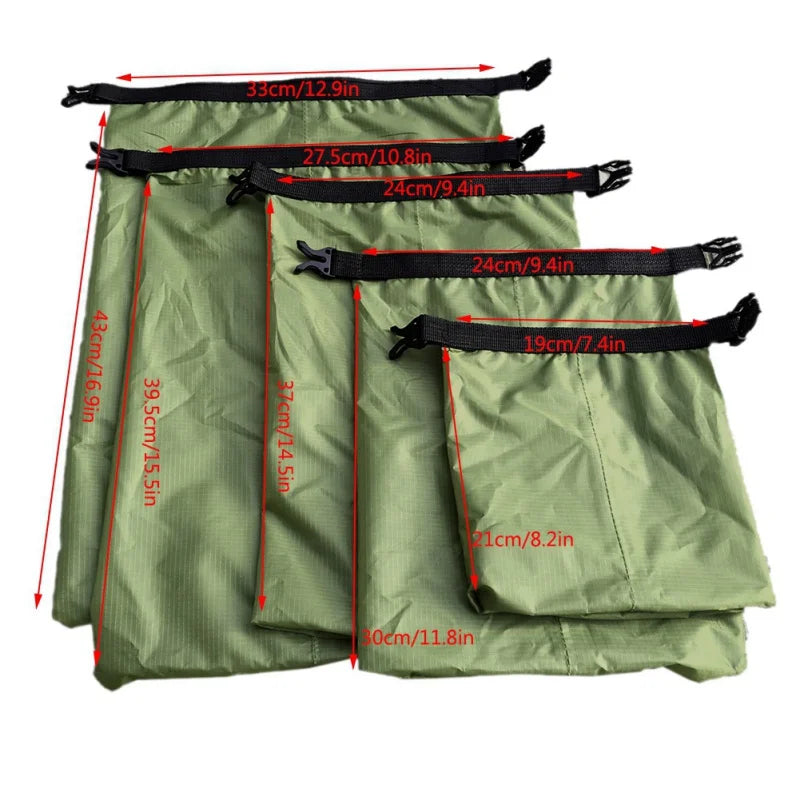 Waterproof Dry Bags Set of 5 - Multi-Purpose Storage Sacks for Camping, Hiking, Swimming, Kayaking, Rafting & Outdoor Adventures