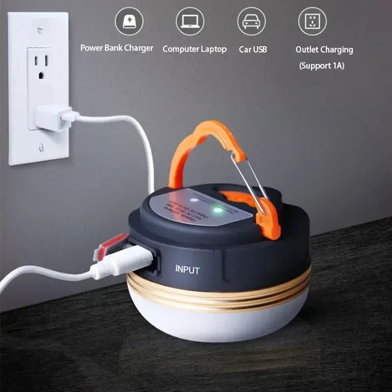 Portable 10W COB+LED Outdoor Lantern - 1800mAh USB Rechargeable Camping Light for Hiking, Fishing & Night Adventures