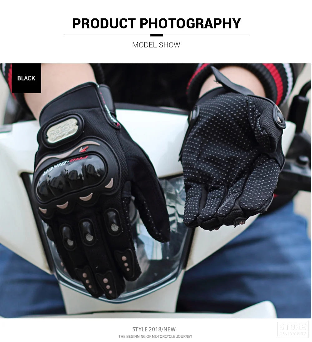 Winter Motorcycle Gloves - Windproof Waterproof Touch Screen Motocross Riding Gloves for Men