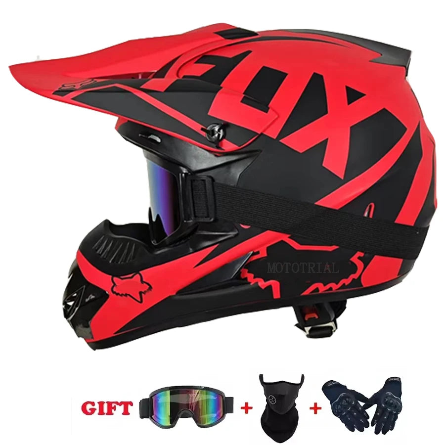 Youth Motocross Full Face Helmet - Kids Off-Road Safety Helmet with DOT Protection