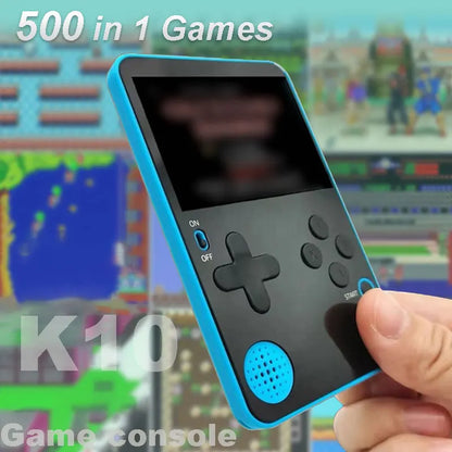 Portable Retro Handheld Game Console - 500 Classic Games - LCD Screen - Rechargeable - Gift for Kids & Adults