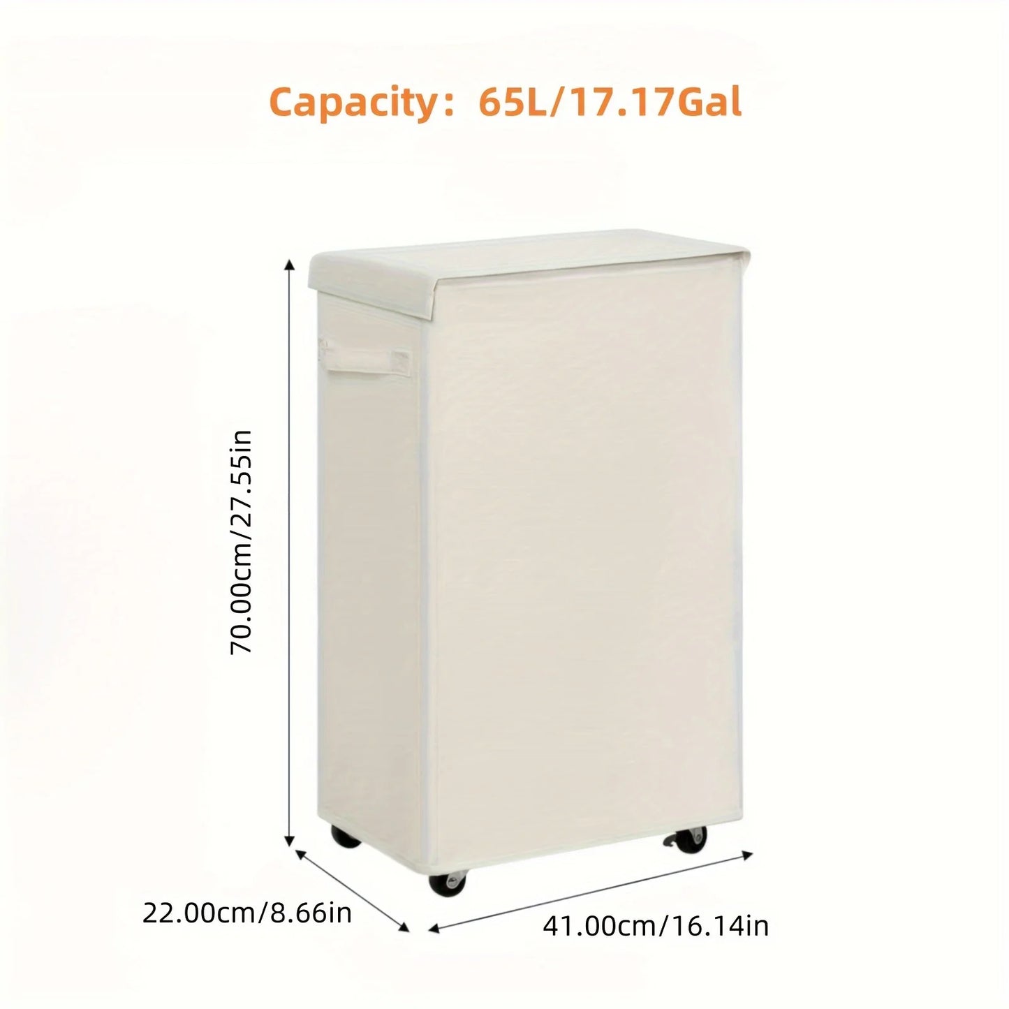 Wheeled Laundry Hamper with Lid - Closed Storage Basket for Bedroom, Bathroom & Laundry Room