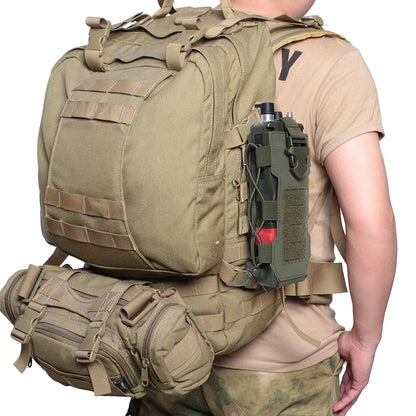 Tactical MOLLE Water Bottle Holder - Military Grade Drawstring Pouch for Outdoor Camping & Hunting