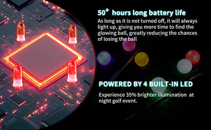Light-Activated LED Golf Balls – 6-Color Glow Set with Storage Bag