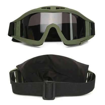 Tactical Airsoft Goggles - 3 Interchangeable Lens - Windproof Dustproof Protection for Shooting, Motocross, Motorcycle & Mountaineering