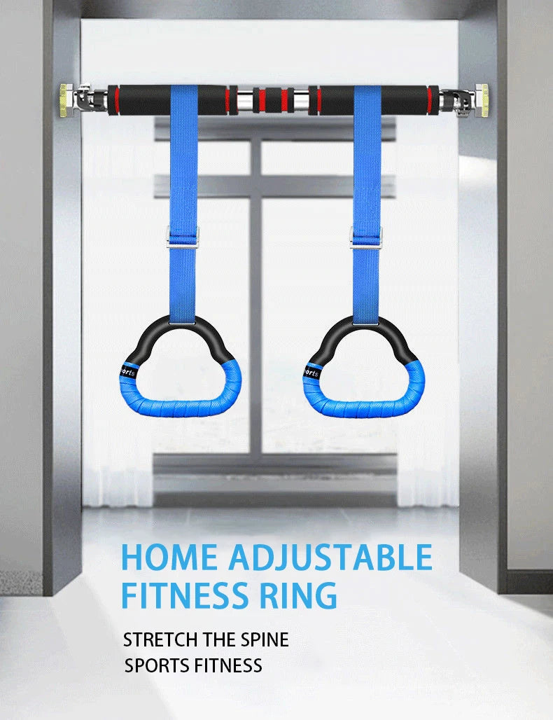 Kids Gymnastics Rings - Non-Slip Adjustable Straps, Pull-Up Workout & Swing Fitness Equipment