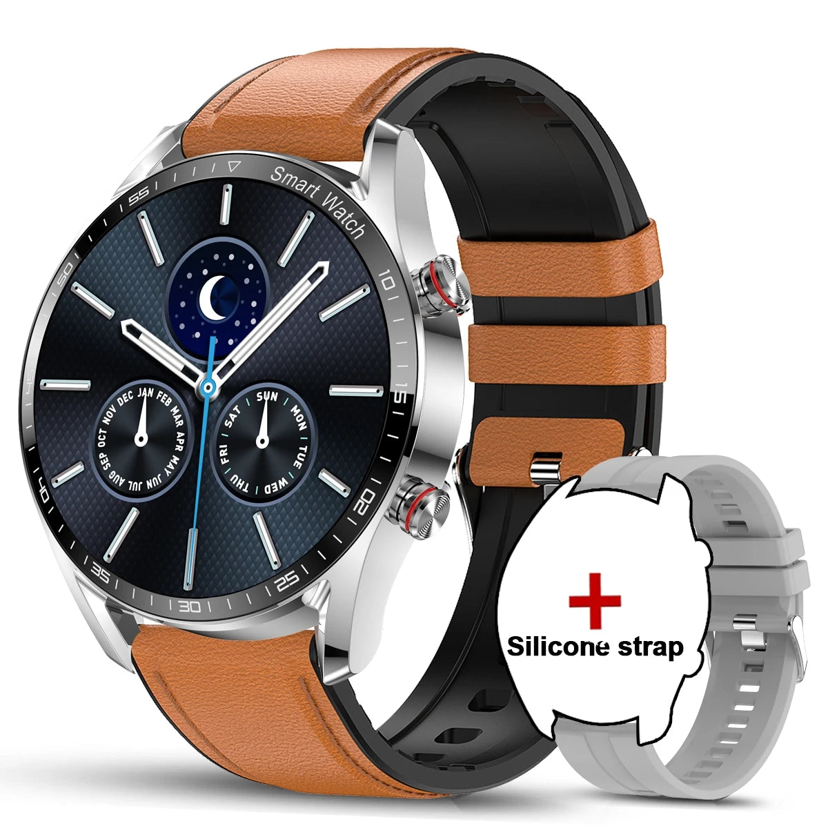 1.53" Full Touch Screen Smart Watch - Multi-Sport Mode with ECG+PPG, Waterproof & Bluetooth Call