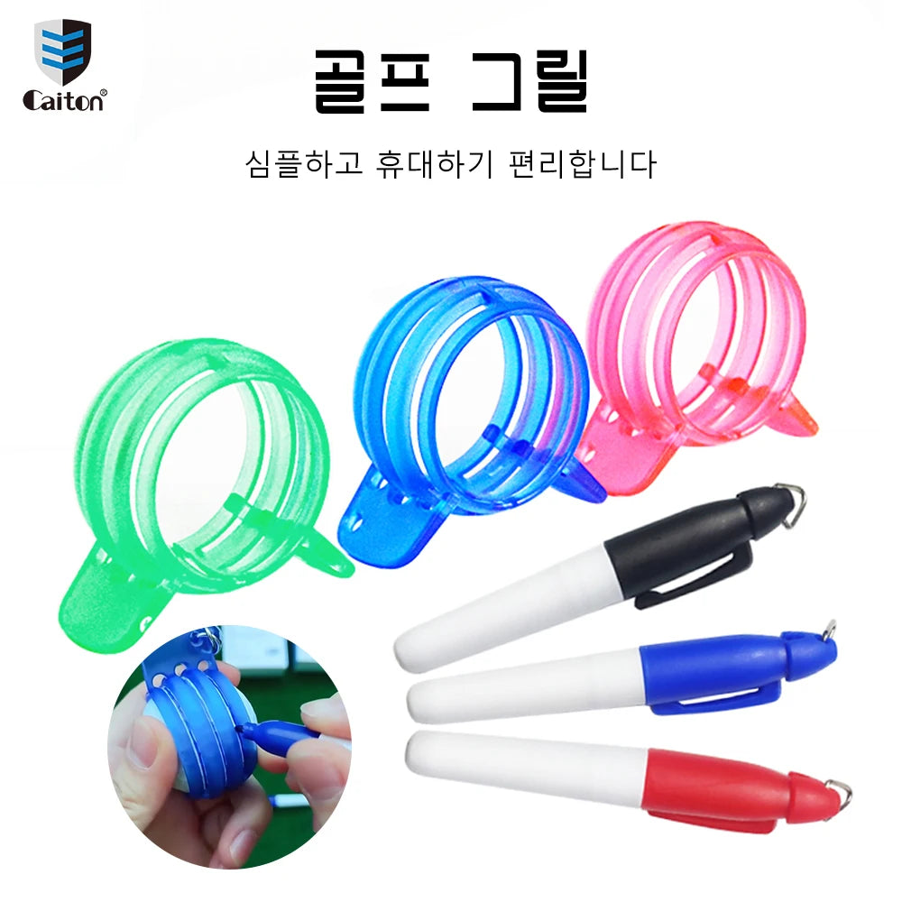 Precision Golf Ball Line Marker Tool - Golf Ball Marking Stencils with Color Markers & Alignment Accessories