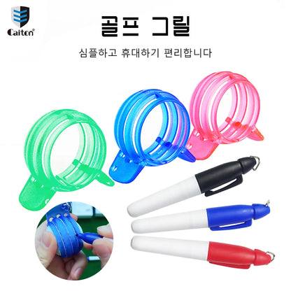 Precision Golf Ball Line Marker Tool - Golf Ball Marking Stencils with Color Markers & Alignment Accessories