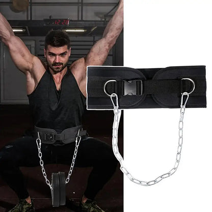 Weight Lifting Belt with Chain - Dipping Belt for Pull-Ups and Strength Training