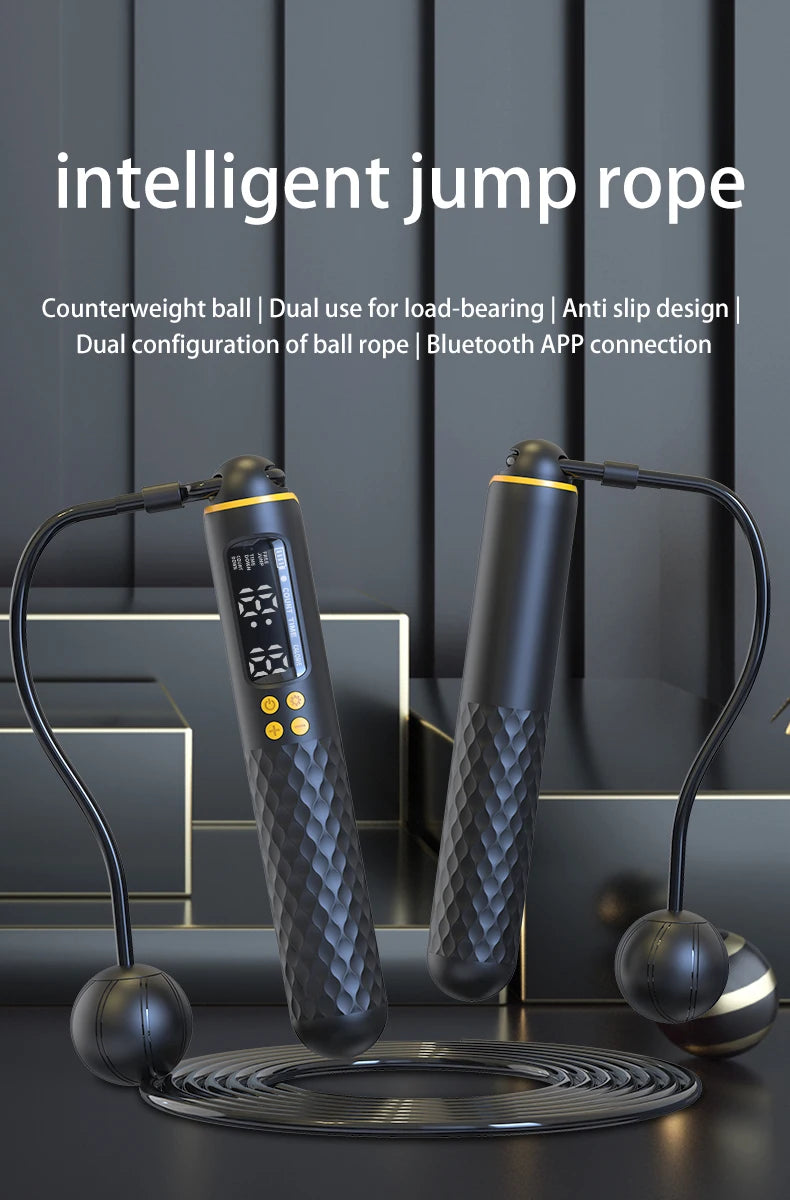 USB Rechargeable Smart Jump Rope - Digital Wireless Calorie Counter with Adjustable Length