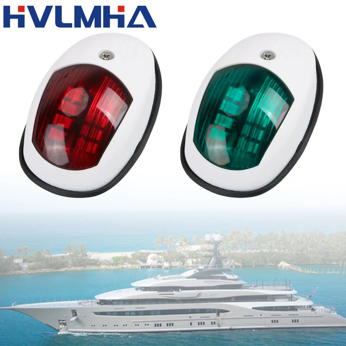 LED Navigation Light 10-30V Waterproof Side Marker - Red/Green Starboard Port Indicator for Marine Boat Yacht Truck Trailer