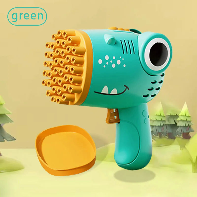 40-Hole Dinosaur Bubble Machine - Electric Bubble Gun for Outdoor Fun