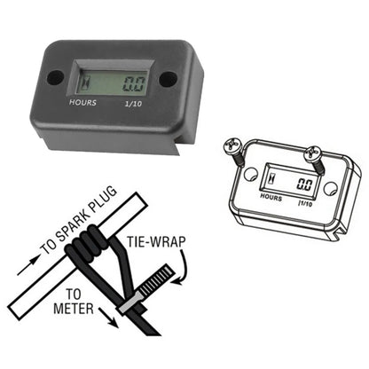 IP68 Waterproof Engine Hour Meter - Universal Inductive Timer for Motorcycle, ATV, Boat & Gasoline Engines
