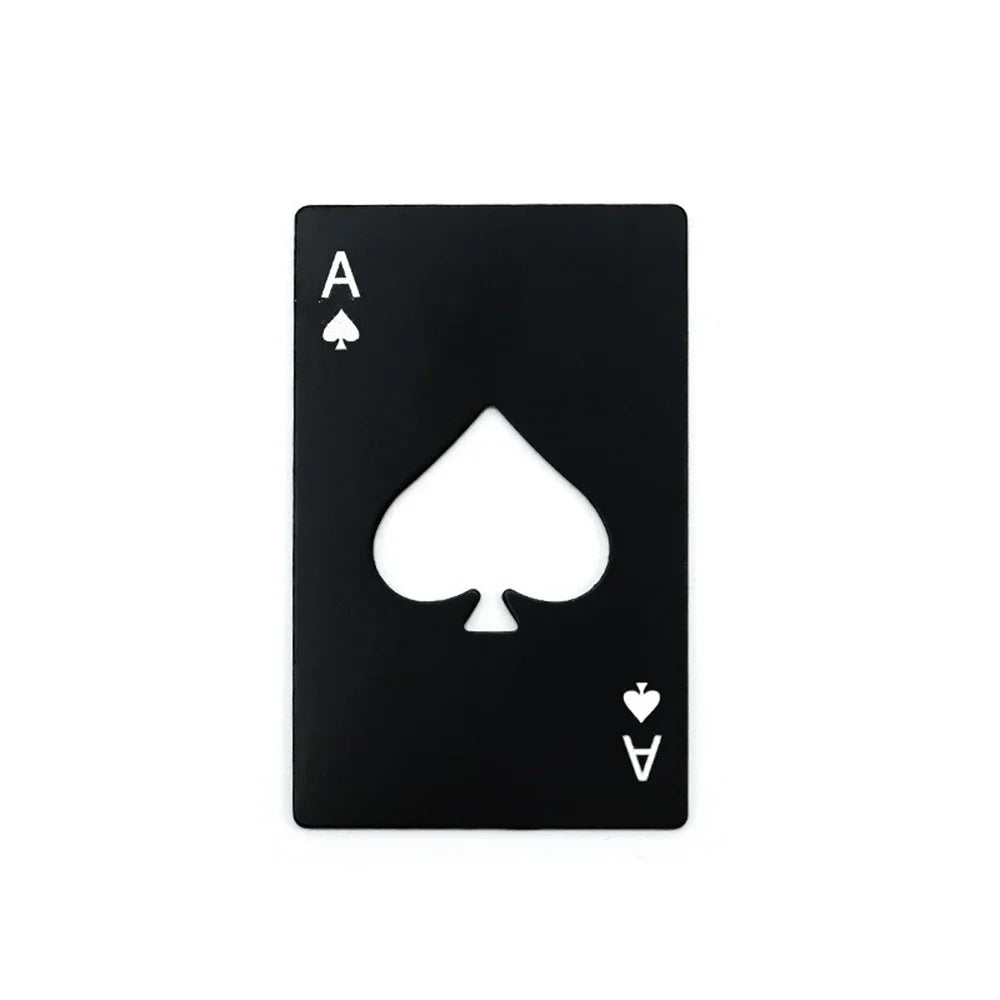Stainless Steel Playing Card Bottle Opener - Ace of Spades Credit Card Size Beer & Wine Opener