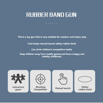Foldable Rubber Band Shooting Toy Gun - Kids Competitive Play Gift