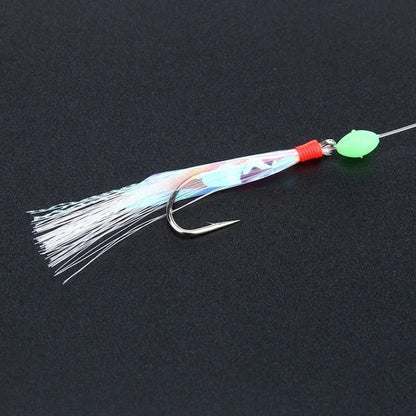 Soft Silverskin Fishing Lure Set 5pcs Multi-Color Imitation Fish Shrimp Bait with Crystal Barbed Hook