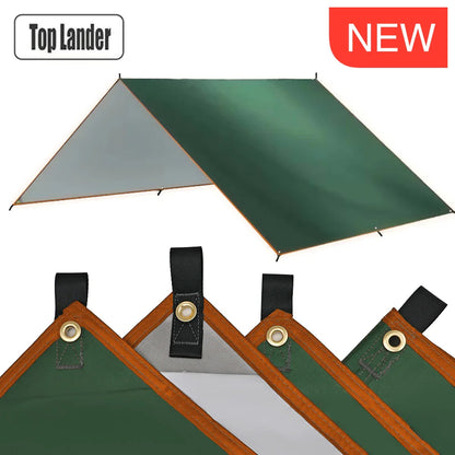 Waterproof Camping Tarp - 3500mm PU Coated 190T Polyester Sun Shelter with UV Protection - Multiple Sizes Available