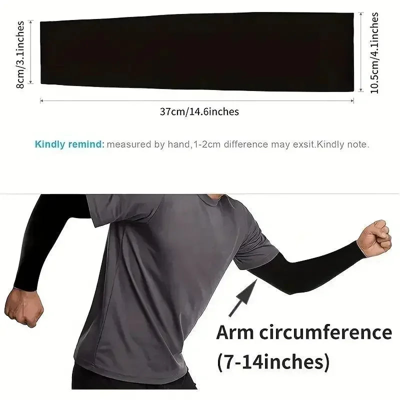 Cooling Arm Sleeves - Ice Silk UV Sun Protection for Cycling, Golf, and Outdoor Sports (1 Pair)
