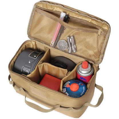 Large Capacity Camping Gas Canister Storage Bag - Multi-Purpose Outdoor Cookware & Ground Nail Tool Organizer Kit