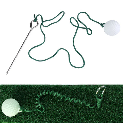 Golf Swing Training Aid - Portable Practice Rope Ball with Airflow Design
