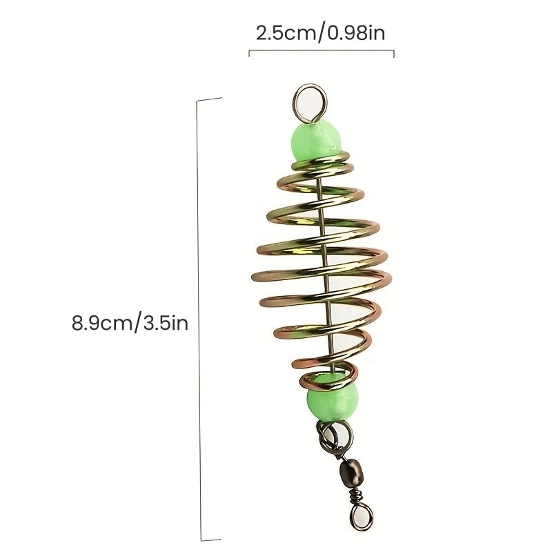 5-Pack Fishing Bait Spring Feeder Cage - Stainless Steel Trap Basket Holder for Carp Fishing Tackle