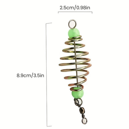 5-Pack Fishing Bait Spring Feeder Cage - Stainless Steel Trap Basket Holder for Carp Fishing Tackle