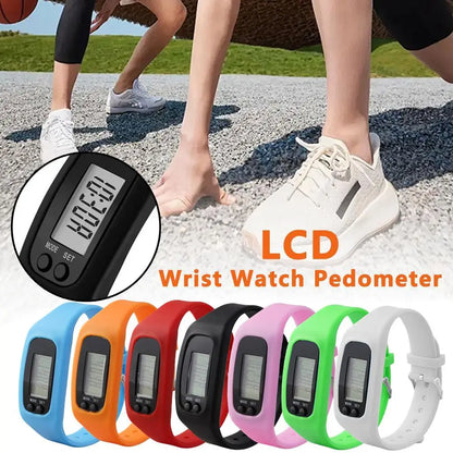 Digital LED Pedometer Watch - Silicone Sport Bracelet with Step Counter and Calorie Tracker