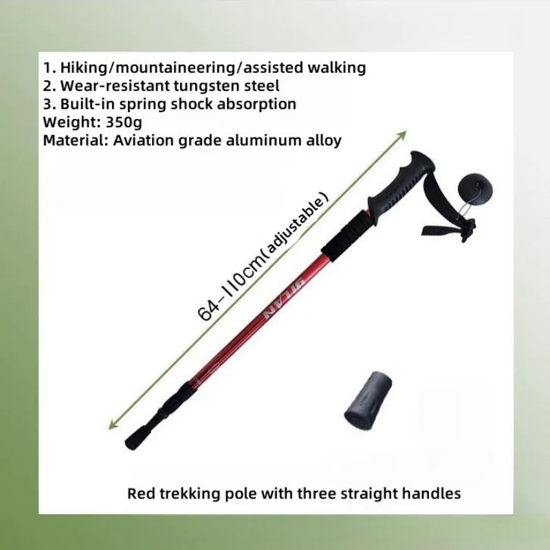 Adjustable Trekking Poles - Lightweight Collapsible Anti-Shock Hiking Sticks for Men and Women