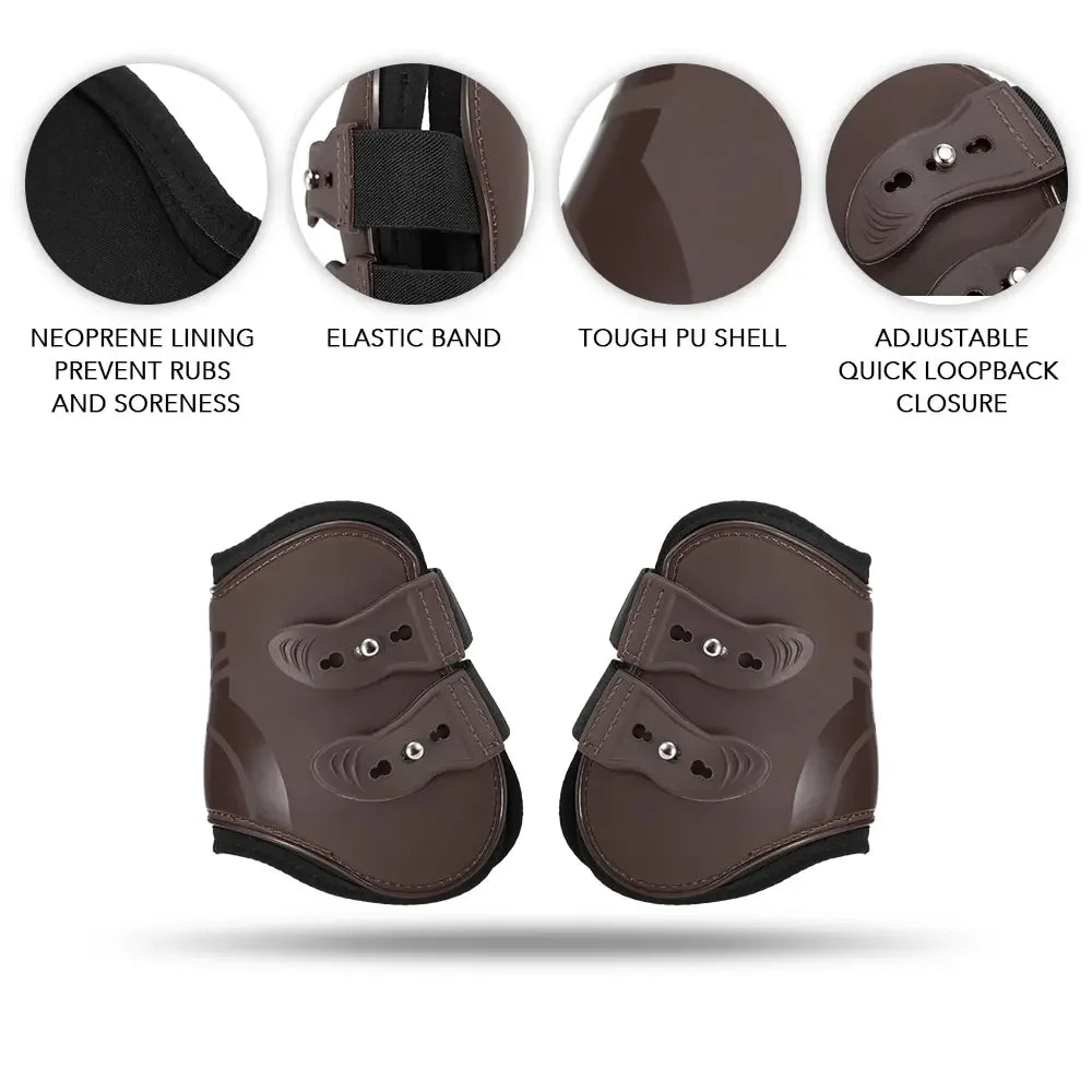 Adjustable Horse Leg Boots (4-Piece Set) - Front & Hind Tendon Protection with PU Shell and Neoprene