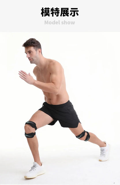 Upgraded Sports Knee Pads - Double Patella Straps, Anti-Slip Silicone, Adjustable & Shock-Absorbing