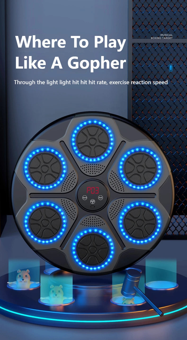 Smart Bluetooth Music Boxing Trainer - Wall-Mounted Electronic Punching Target for Home & Gym