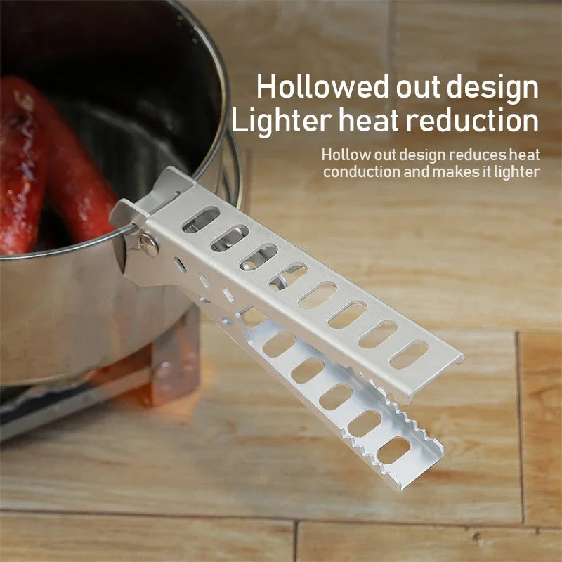 Aluminum Alloy Heat-Resistant Clip, Bowl Pot Clamp Holder for Camping, Pan Handle, Kitchen Accessories