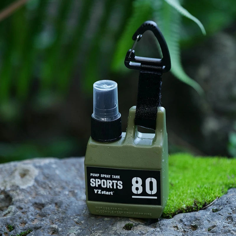 Portable 80ml Spray Bottle - Outdoor Cosmetic Container for Alcohol & Perfume with Backpack Hook - Camping Hiking Gadget