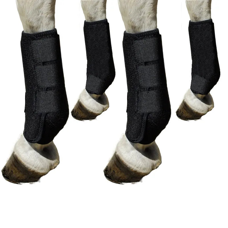 2PCS Equestrian Horse Leg Boots - Anti-Collision Racing Protection with Neoprene Material for Soft Shock Absorption