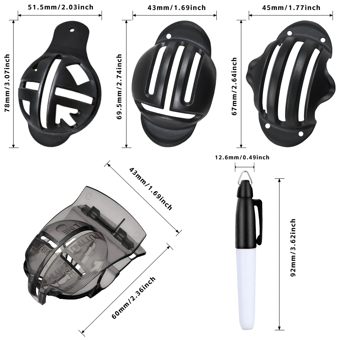8-Pack Golf Ball Marker Kit - Professional Alignment Tool with 4 Marking Stencils & 4 Color Markers