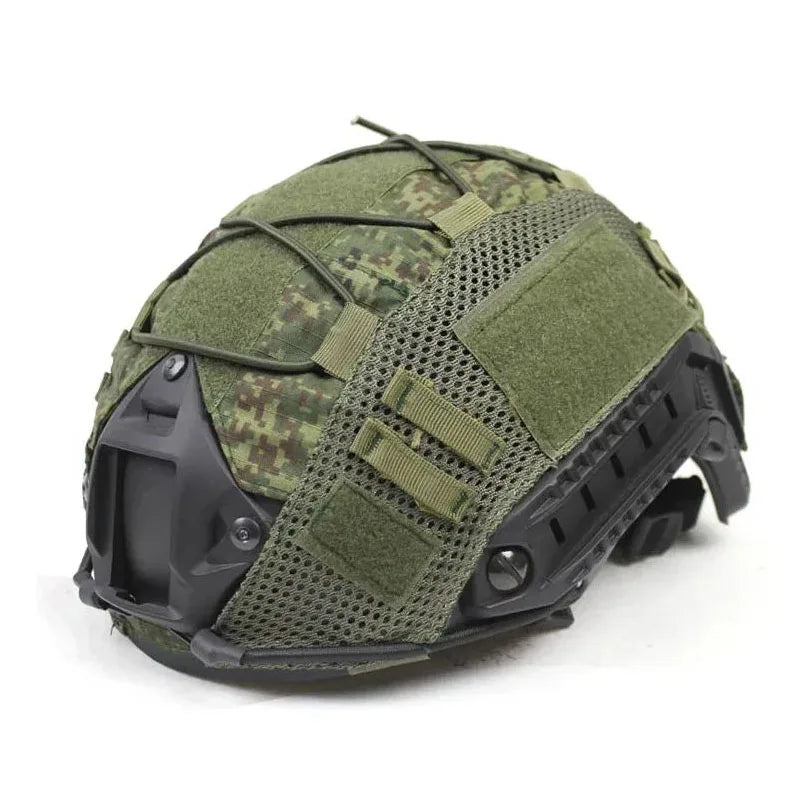 BOOIU Tactical Helmet Cover - Camo Cloth with Velcro for Airsoft Fast Helmets | Military CS Hunting Gear (Cover Only, Helmet Not Included)