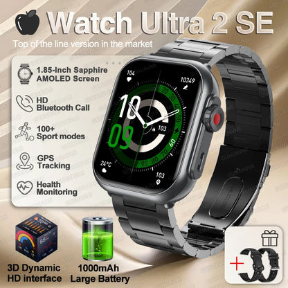Ultra 2 SE Smart Watch - 1000mAh AMOLED GPS Fitness Tracker with Heart Rate Monitor & HD Calling for iOS & Android