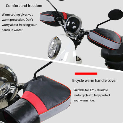 Motorcycle Handlebar Muffs - Thick Warm Rainproof Winter Gloves for Scooter & Motorcycle (1 Pair)